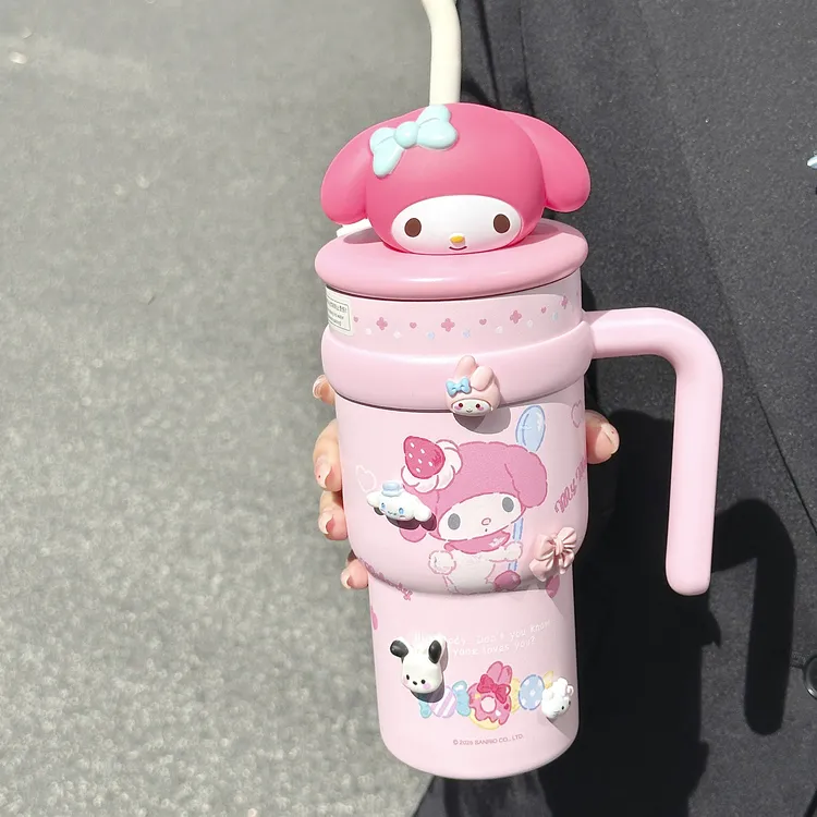 美乐蒂保温杯女生可爱美乐蒂巨无霸大容量吸管保冷冰霸杯生日礼物