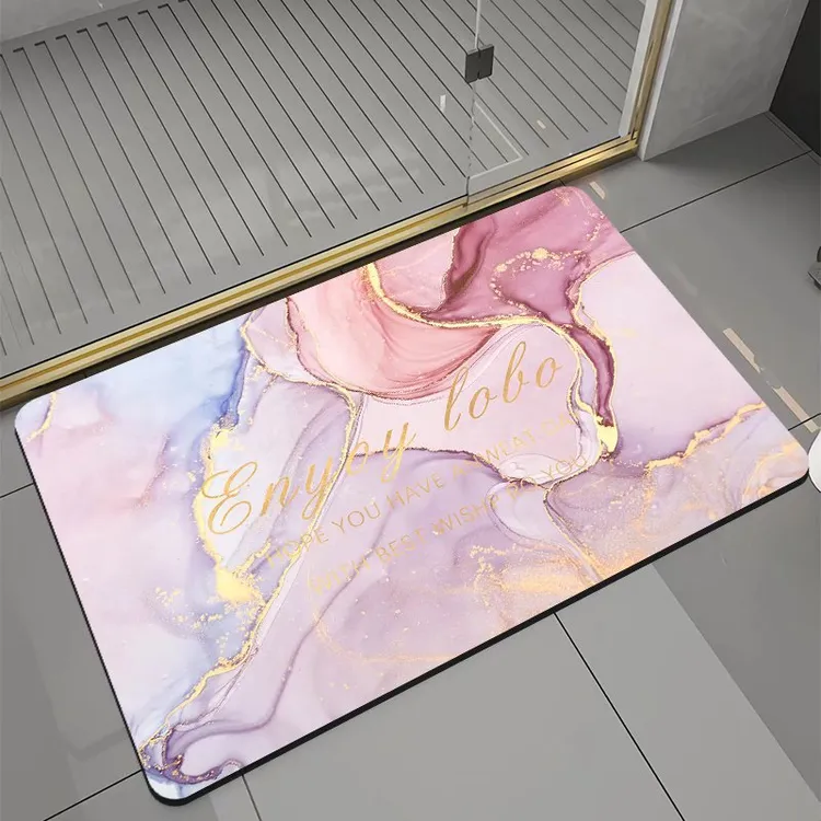 硅藻泥浴室脚垫速干卫生间门口硅藻土地垫防滑吸水厨房脚垫可