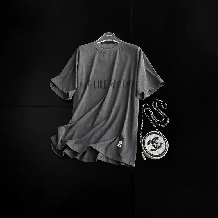 美式Vintage时髦！古法炒色 字母印花纯棉宽松圆领短袖T恤女夏新