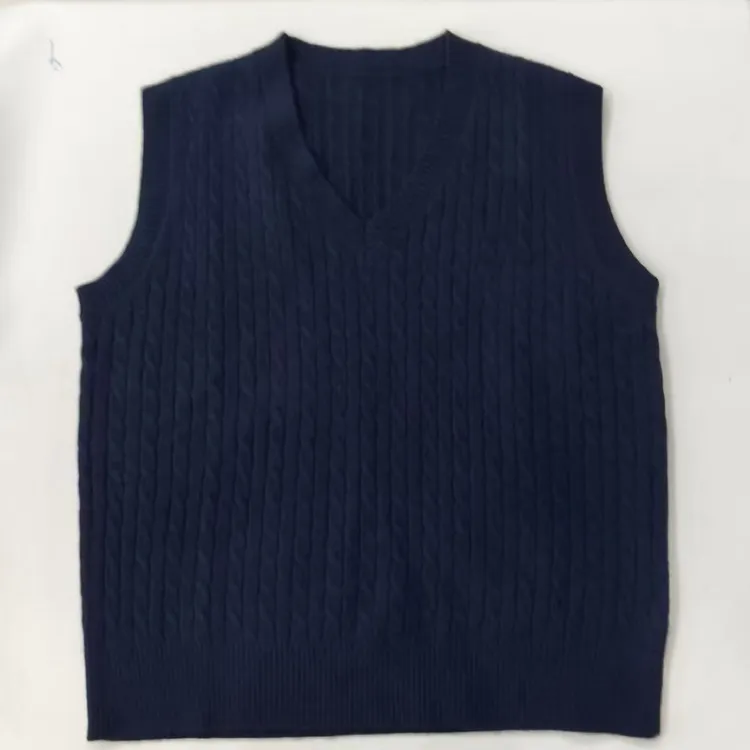 V领套头羊毛针织马甲秋季纯色休闲百搭时尚无袖简约保暖