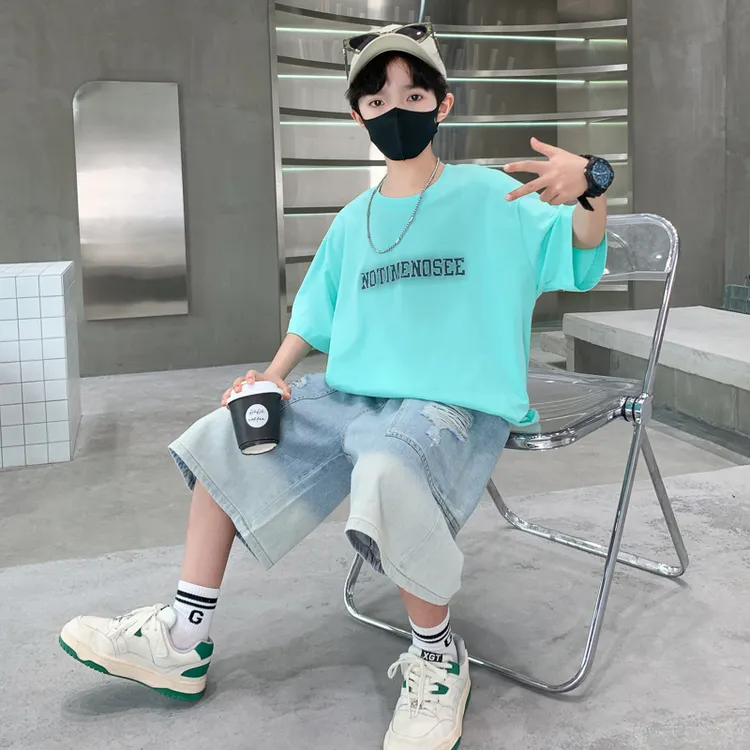 儿童装男童夏装短袖套装2025新款夏季中大童薄款夏款酷帅气时髦潮