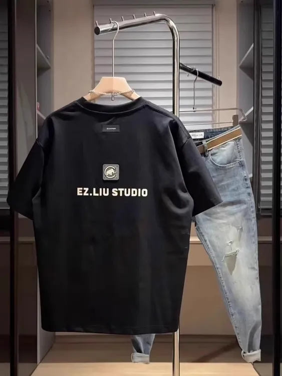 夏季新款潮流纯棉创意时尚印花休闲简约青春流行短袖t恤宽松圆领