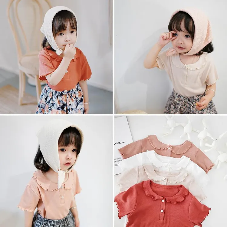 新品巴拉巴拉白色女童宽松棉质短袖上衣婴幼儿纯色休闲打底衫宝宝