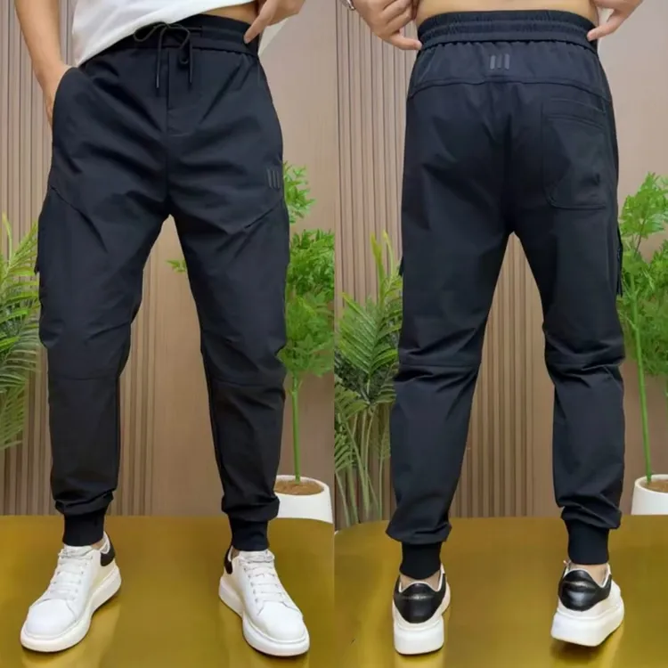 2025年秋冬新款潮款速干休闲裤男男士小脚卫裤松紧腰男士束脚裤