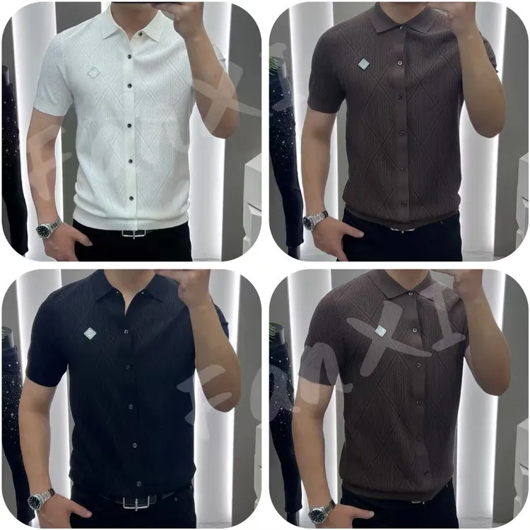 【FanXI】秋冬男士百搭时尚假开衫免烫织花款打底衫 2521