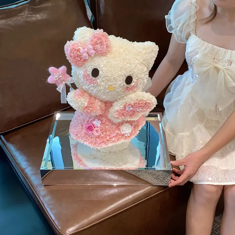 永生花hellokitty凯蒂猫哈喽KT真花礼盒生日礼物情人节送老婆女友