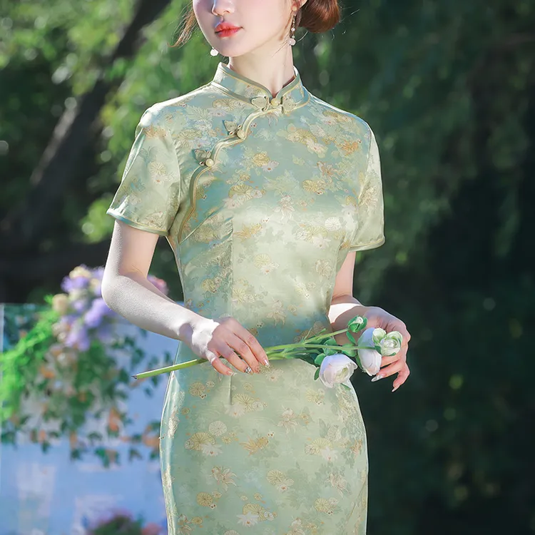 新中式绝美旗袍高端2025新款老上海晚礼服民国风夏装日常可穿优雅