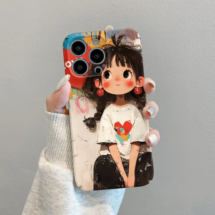 菲林全包爱心女孩适用苹果16手机壳iphone15华为oppo小米vivo防43