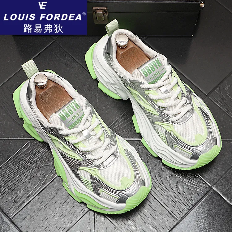 Louis Fordea/路易弗狄老爹鞋男款透气潮流休轻奢增复古增高男