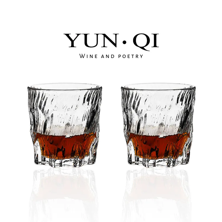 YUN QI欧式洋酒杯玻璃质感威士忌酒杯礼盒装烈酒黄酒杯玄冰水杯