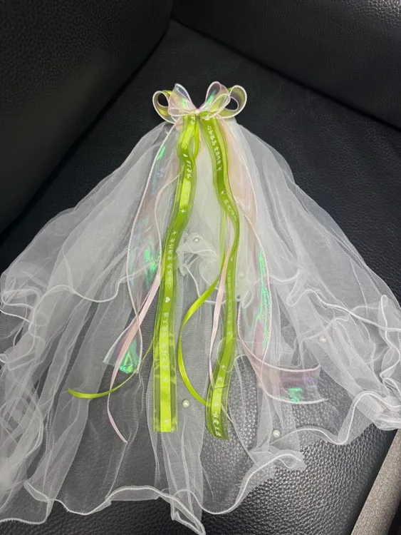 王源演唱会三巡粉绿原创头纱演唱会应援专用