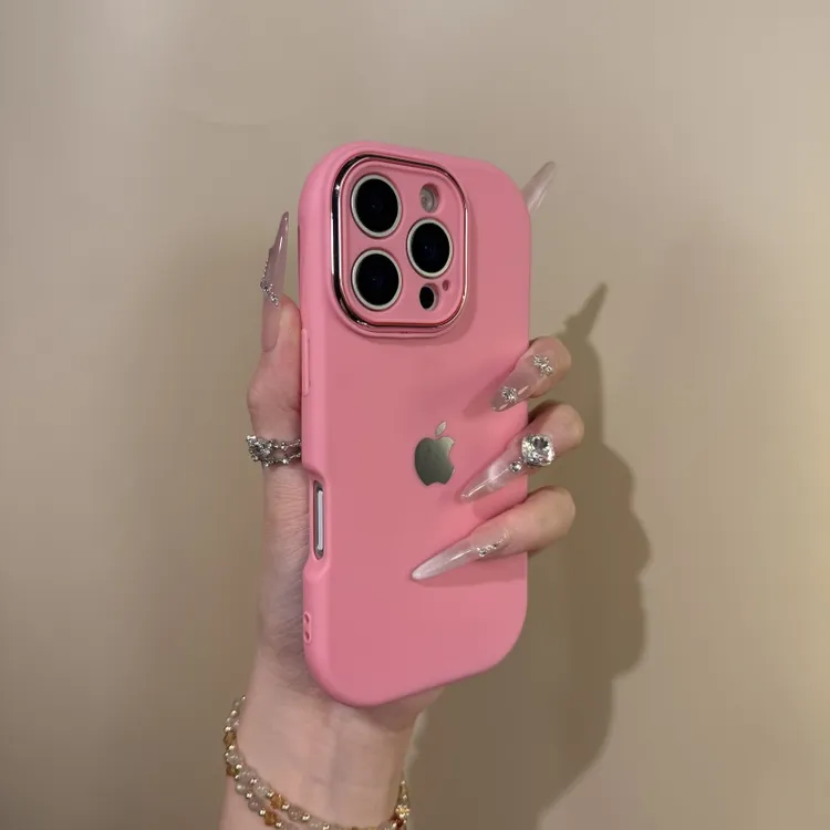 小胖妹椭圆纯色全包适用苹果16ProMax手机壳IPhone15防摔14软壳13