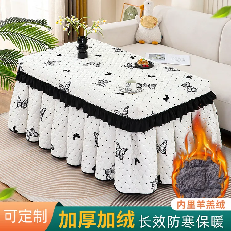 长方形烤火罩取暖电炉罩冬季加厚桌布被新款高档茶几烤火桌罩套