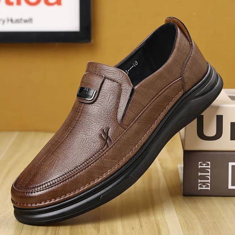 商务透气爸爸鞋套筒温州皮鞋皮鞋温州100%真皮温州皮鞋男款真皮