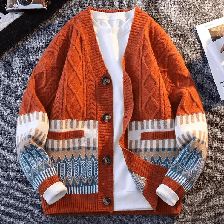 仓石一树潮牌小香风日系毛衣高级感开衫外套男士痞帅慵懒风男装