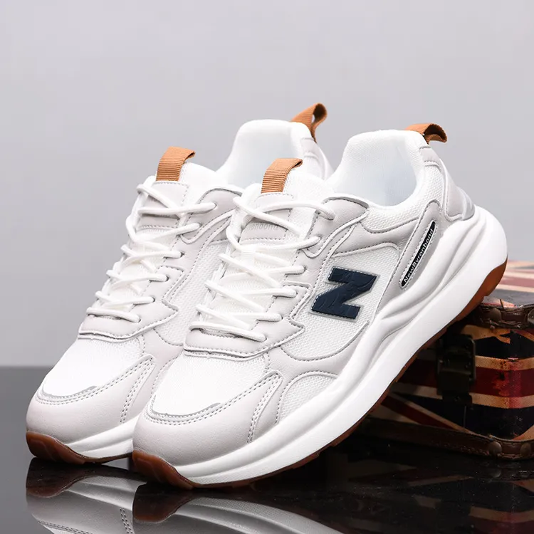 潮流网面运动鞋2025夏季新款男鞋百搭休闲鞋透气厚底鞋舒适跑步鞋