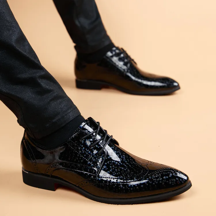 EAEOVNI青年韩版尖头皮鞋男内增高英伦商务休闲鞋透气潮流德比鞋