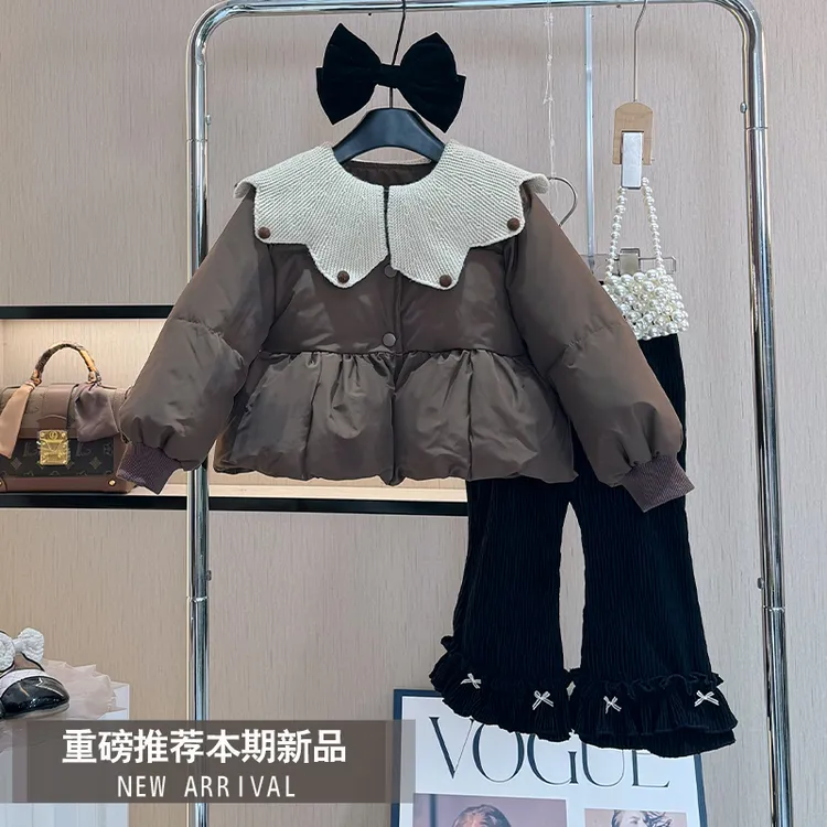 【现货】女童冬装2025新款棉服外套冬季加厚洋气小女孩时尚儿童棉衣