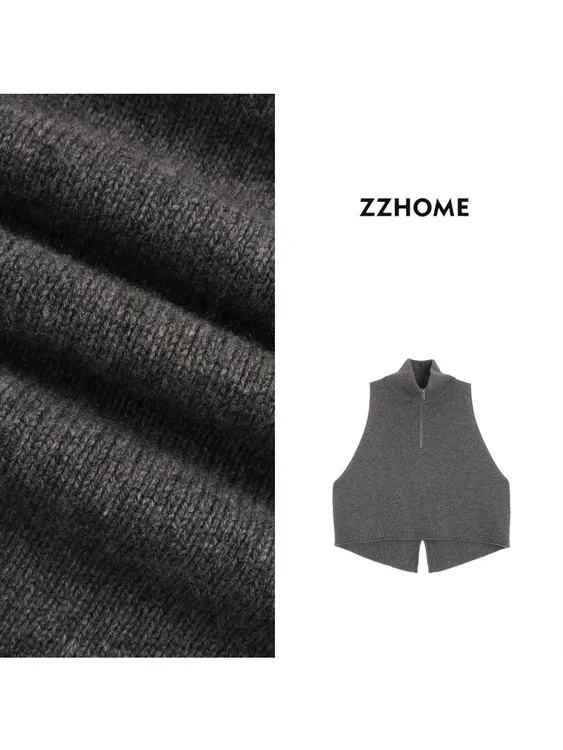 ZOZO HOME ｜反对称时髦暖雾精织拉链马甲q172001p