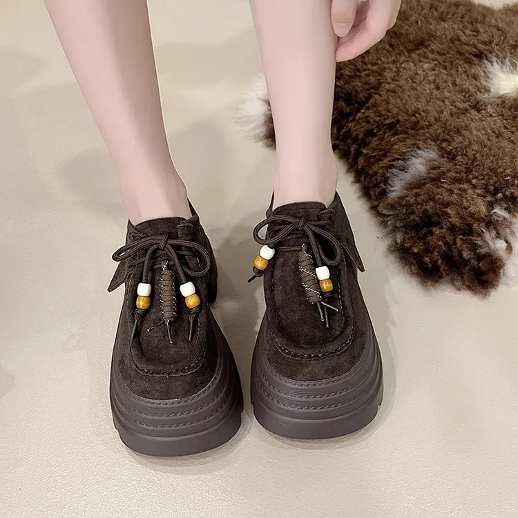 10cm增高包头勃肯半拖鞋女2025秋季新款厚底增高懒人一脚蹬袋鼠鞋