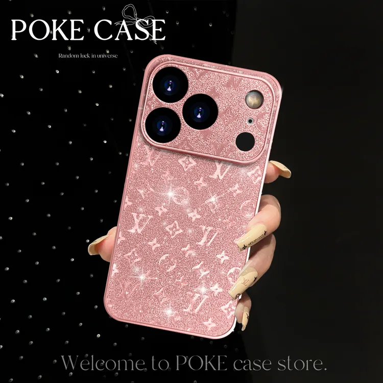 金属漆玻璃闪片适用苹果17PROMAX华为vivo小米oppo手链手机壳