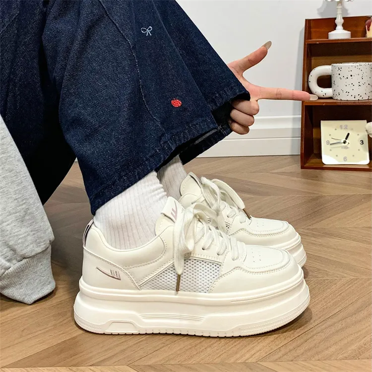 回力小白鞋女2025夏季新款网面透气百搭休闲鞋厚底增高运动板鞋女