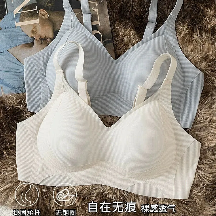 无痕内衣女小胸聚拢显大透气提拉文胸无钢圈收副乳防下垂美背胸罩