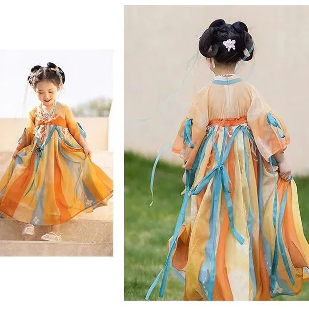 超仙齐胸连衣裙-汉服襦裙女童儿童古风中国风绮梦薄春秋夏季新款