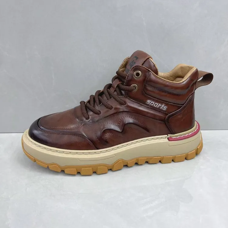 男鞋2025冬季新款头层牛皮马丁靴厚底百搭加绒保暖棉鞋高帮休闲鞋