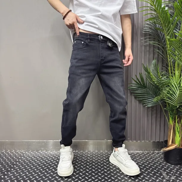 2025秋季新款百搭时尚潮流男士小脚牛仔裤88869