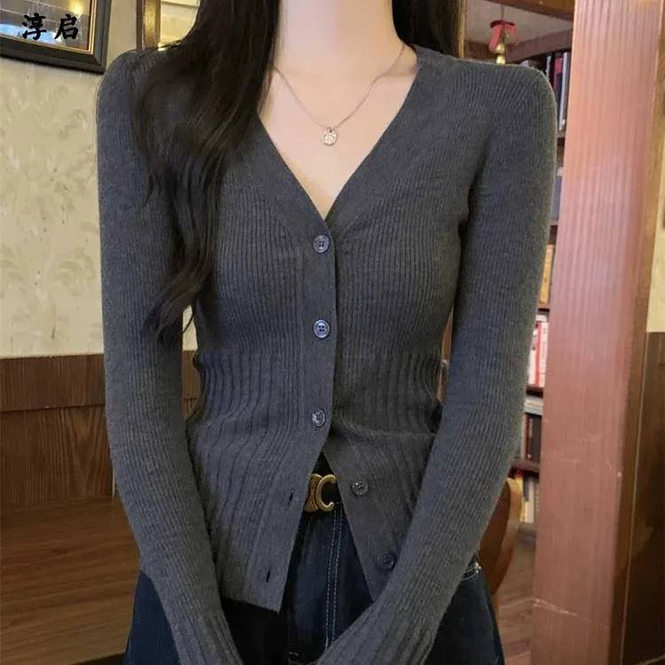 淳启小香风针织开衫女秋冬高级感内搭软糯亲肤毛衣外套领上衣潮流