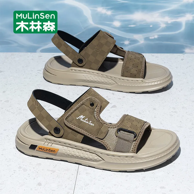 木林森沙滩鞋男款2025新款夏季外穿休闲凉拖软底耐磨防滑男士凉鞋