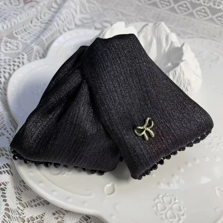 韩国Eunoia Nero【高级感暗夜星芒牛角包抓夹】5122韩版抓夹手工