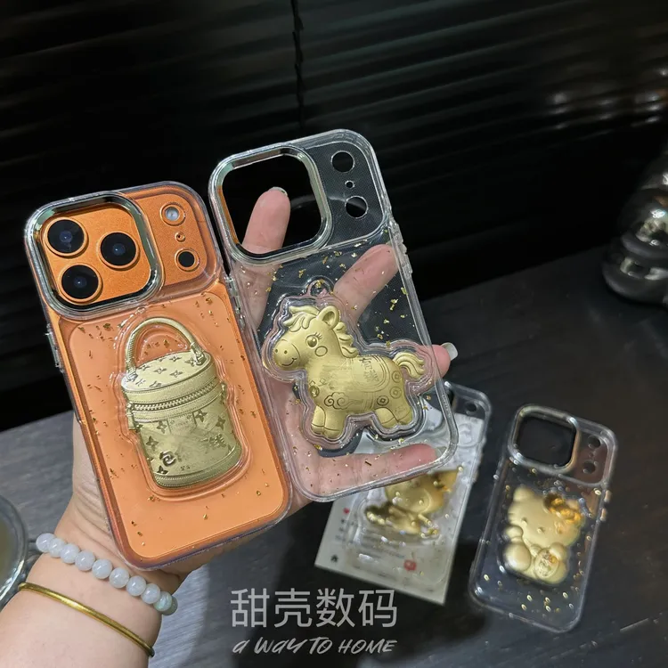 透明滴胶立体招财kitty马上有钱适用苹果/华为小米包你有钱手机壳