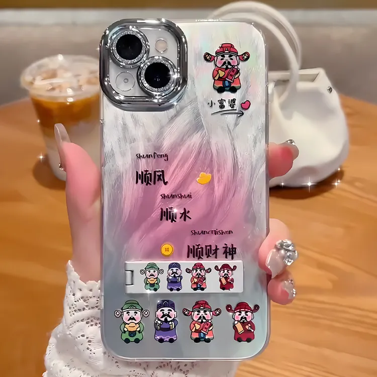顺财神适用苹果16手机15壳14保护iPhone13套12mini闪粉镜头羽纱11