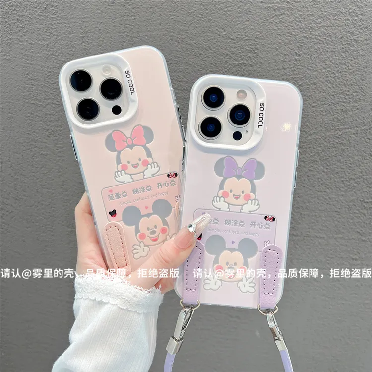 标签米奇挂绳适用苹果16手机壳新款华为网红vivo爆款小米oppo防摔
