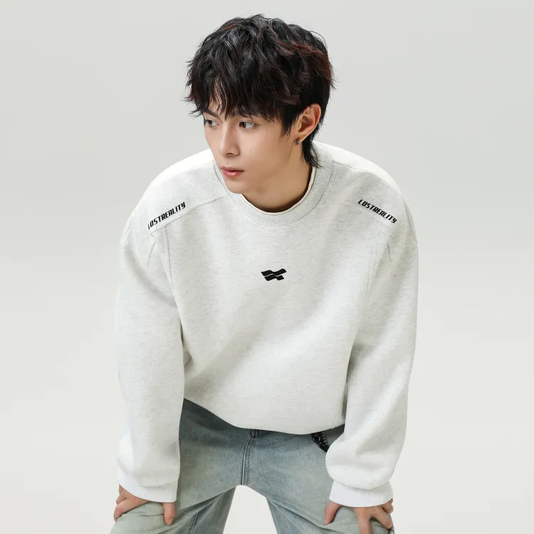 潮牌美式重磅宽松卫衣男秋季380g分割结构设计感圆领撞色套头上衣