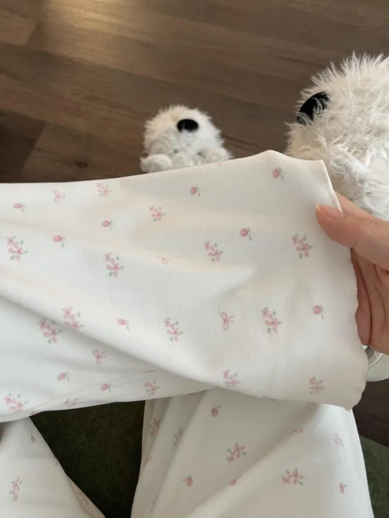 少女甜美可爱碎花德绒保暖睡衣女秋冬新款ins风长袖长裤家居服