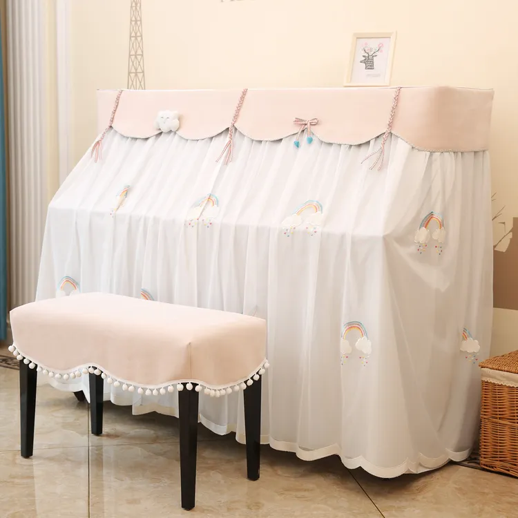 钢琴罩全罩北欧防尘罩盖布现代简约蕾丝布艺儿童公主钢琴套琴披套