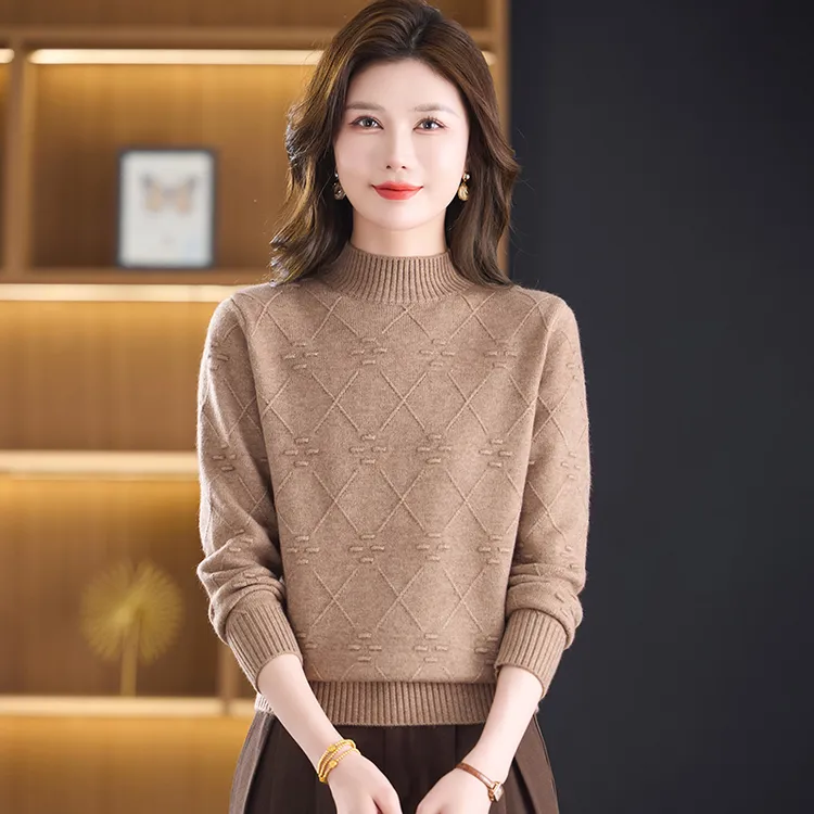 毛衣女冬季新款半高领加厚保暖针织打底衫时尚百搭厚款纯色上衣
