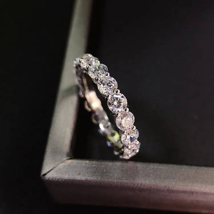 合金戒指 璀璨小众设计感轻奢in百搭叠戴食指指环单排5mm戒指女