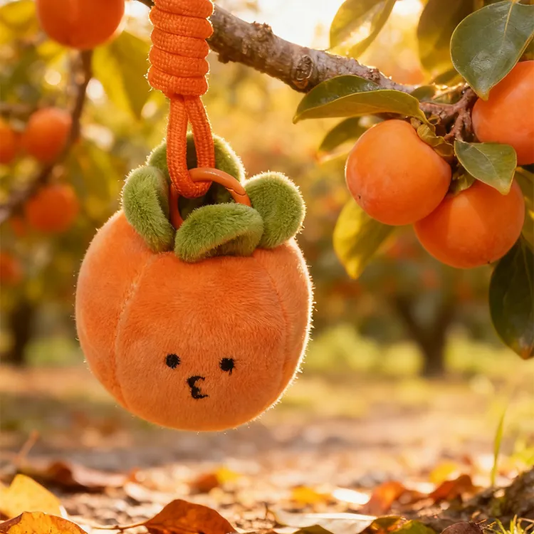 可爱柿子书包挂件事事如意毛绒公仔玩偶柿柿如意包包挂饰礼物