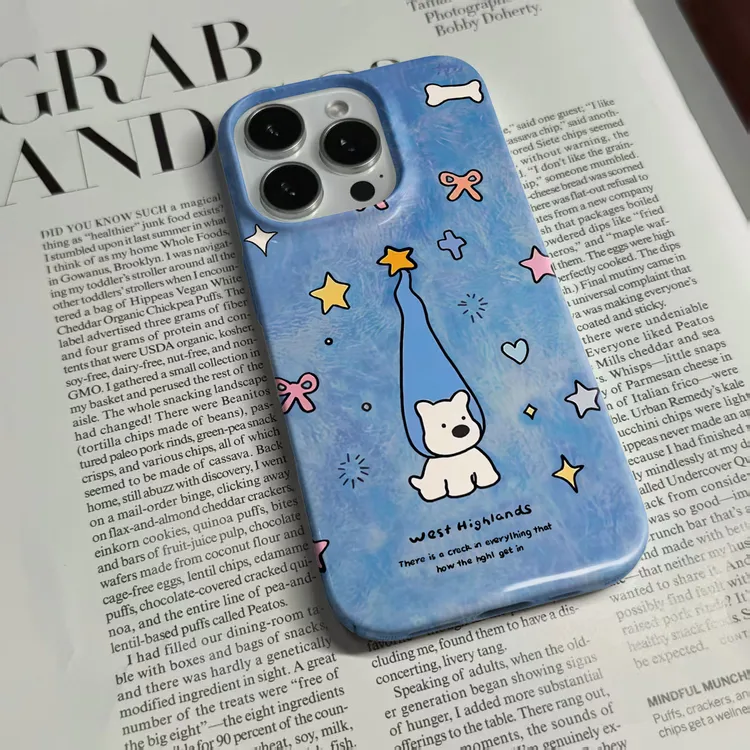 ins风星星小狗适用于苹果17promax手机壳简约16pro可爱15/14p小众