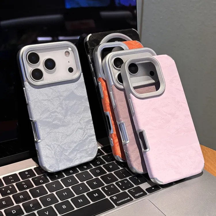 纯色贴皮雪山纹适用苹果17/16手机壳iPhone15小米14vivoppo华为潮