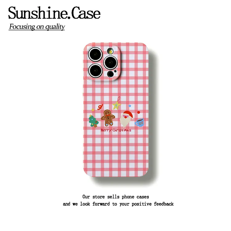 格子姜饼人软壳适用苹果oppo华为vivo小米手机壳防摔创意ins全包