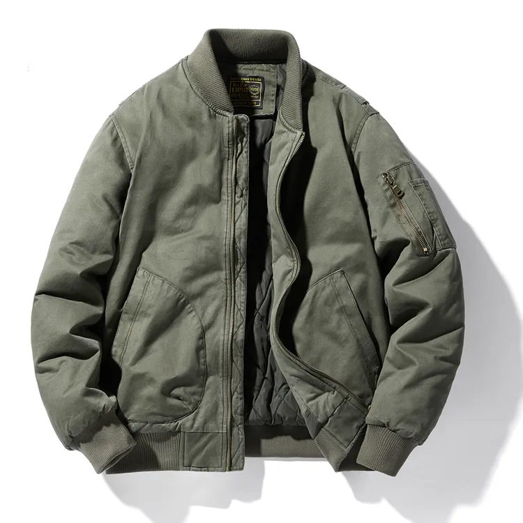 冬季新款夹克男士棒球领宽松飞行员休闲加厚款潮流保暖夹棉外套男