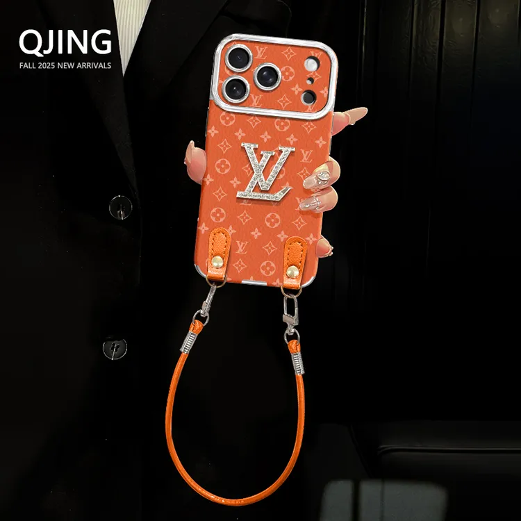 橘色四叶花纹适用于苹果华为/OPPO/VIVO小米手机壳大视窗网红个性