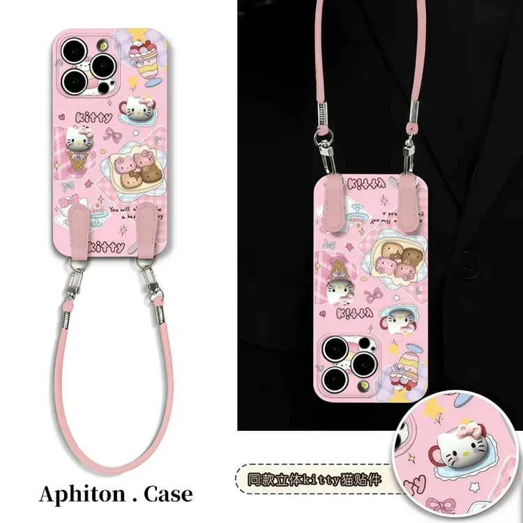 奥菲顿甜品KT公仔挂绳适用苹果17菲林硬手机壳华为vivo小米15oppo