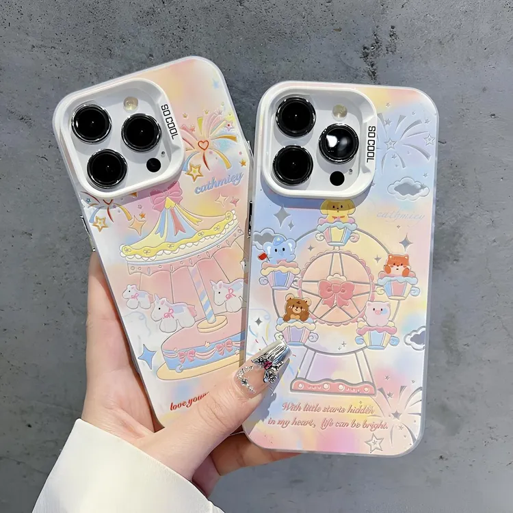 动物摩天轮银镭射适用oppo苹果16华为prua70小米15vivo红米iphone