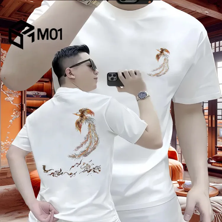 M01夏季简约韩版潮流短袖T恤青年男百搭款休闲潮牌宽松圆领半袖衫